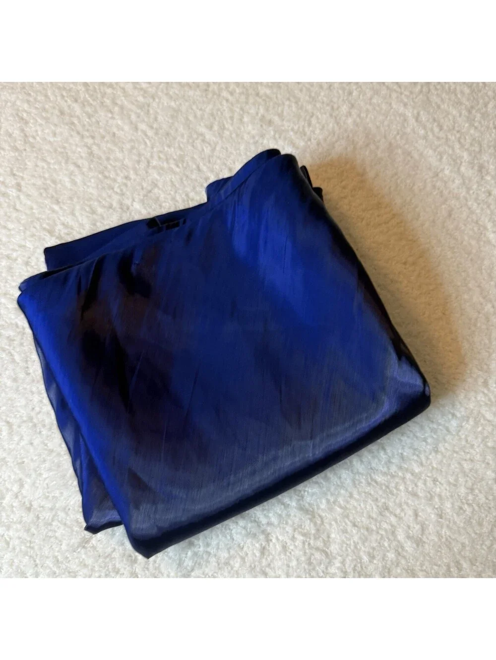 Anthropologie Womens M Blue Satin Midi Maxi Skirt Bias Cut Lined Minimalist